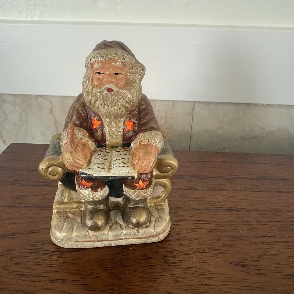 Santa Decoration Ceramic Vintage Christmas Village‎ Naughty Nice List